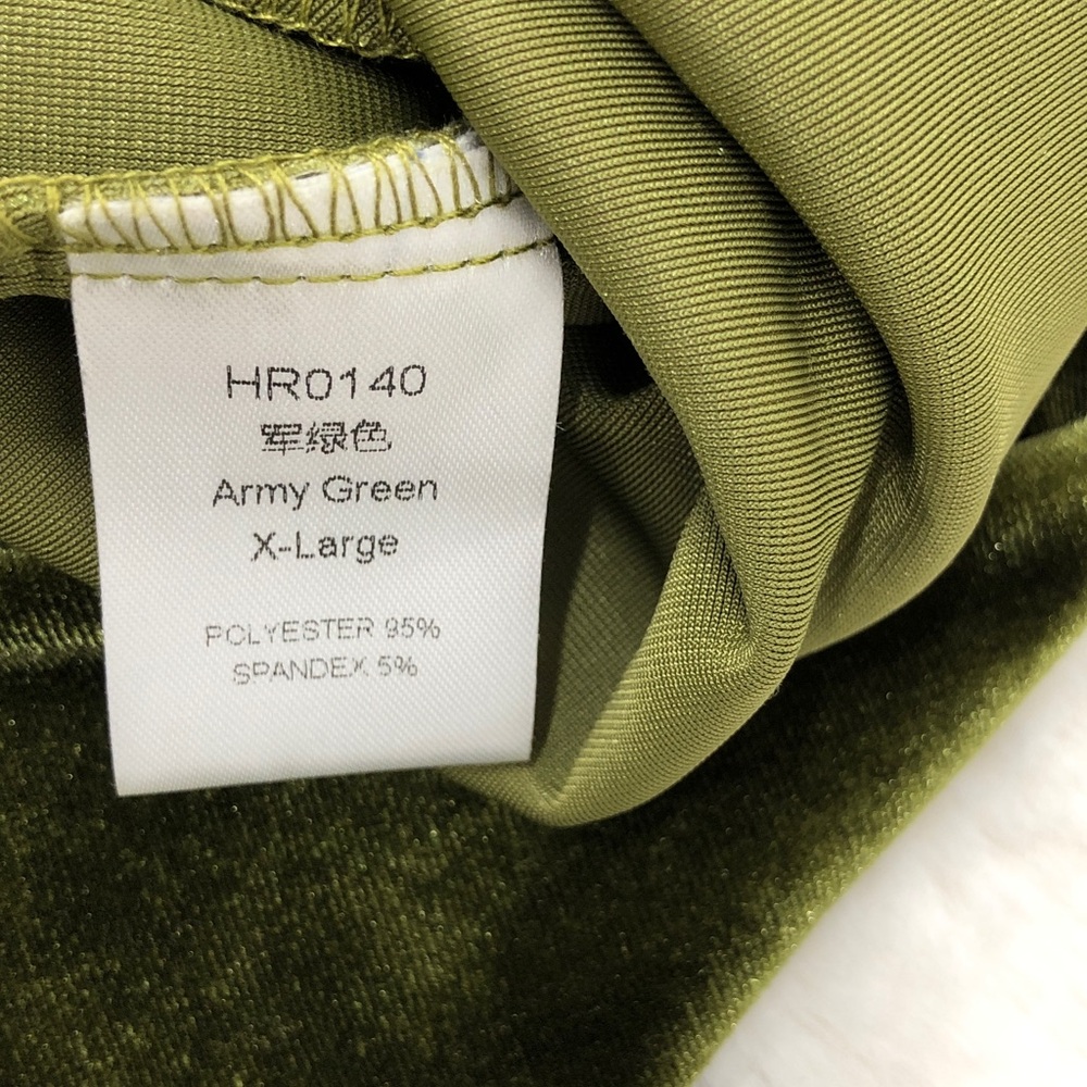 Green Velvet Velour Holiday Festive Tunic Dress - Picture 4 of 6